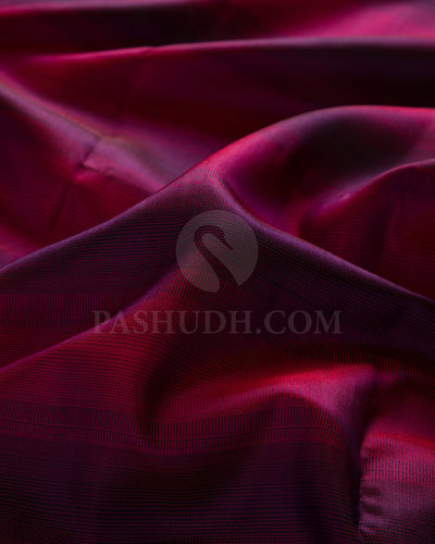 Red Blue Ombre And Khaki Kanjivaram Silk Saree - S1309(A)