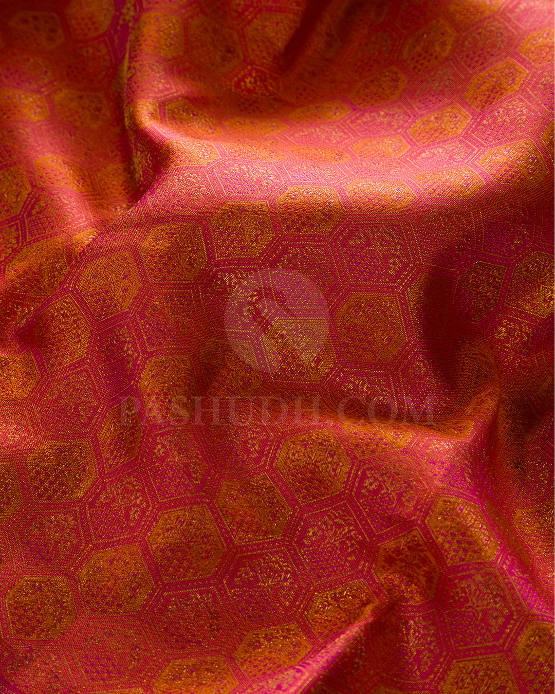Orange Shot Pink and Magenta Kanjivaram Silk Saree - D587(A)