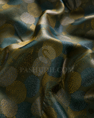 Deep Olive Green And Olive Green Kanjivaram Silk Saree - D523(D)