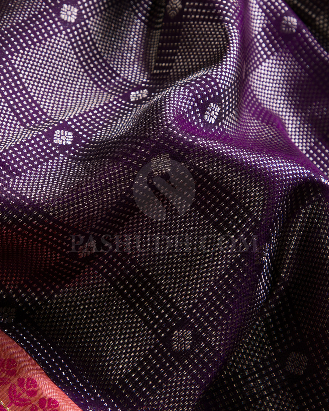 Purple and Peach Kanjivaram Silk Saree - S1275(A)