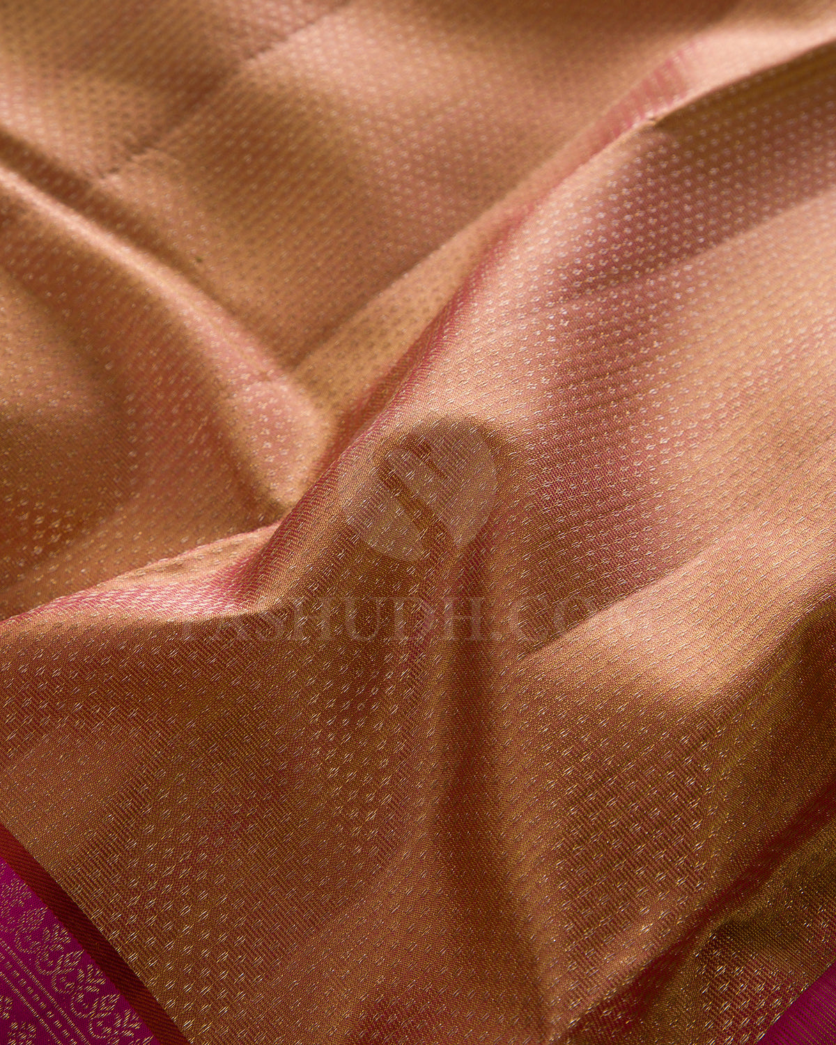 Beige And Rani Pink Kanjivaram Silk Saree - DJ320(E)