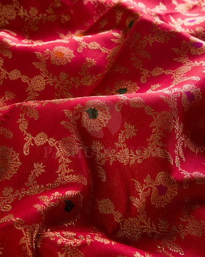 Bright Red And Cream Kanjivaram Silk Saree - S1307(A)