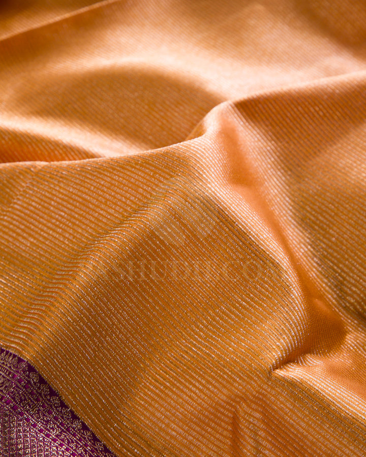 Orange And Violet Kanjivaram Silk Saree - S1234(B)