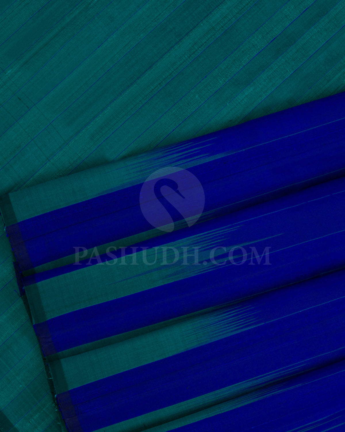 Royal Blue And Green Soft Silk Saree - C82