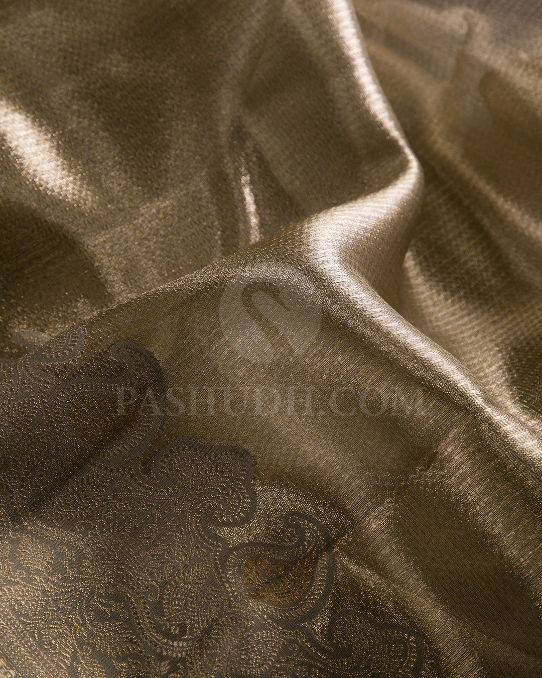 Gold Silver Organza Shimmer Kanjivaram Silk Saree - S1286(B)