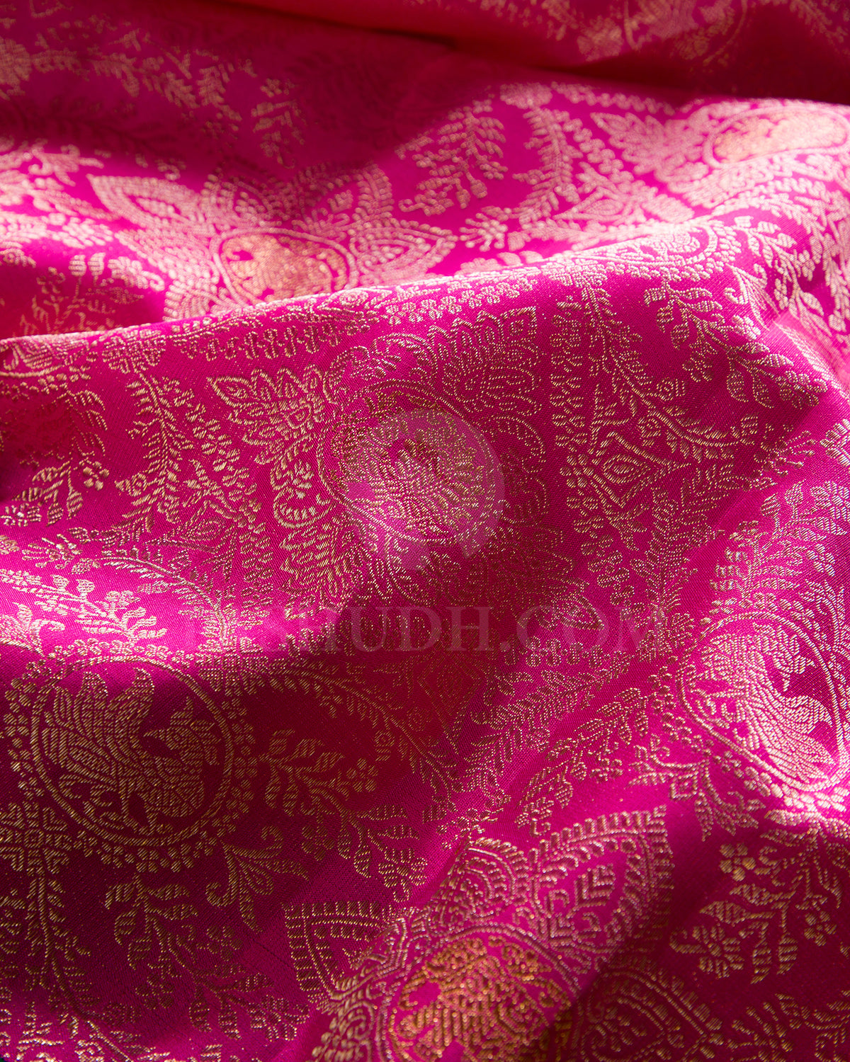 Candy Pink And Forest Green Kanjivaram Silk Saree - S1337(A)