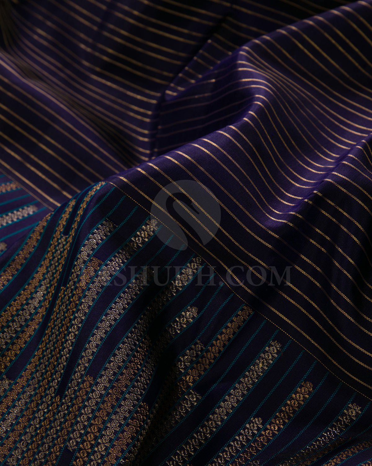 Midnight Blue Kanjivaram Silk Saree - S1277(B)