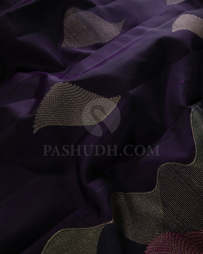 Aubergine Kanjivaram Silk Saree - DJ335(A)