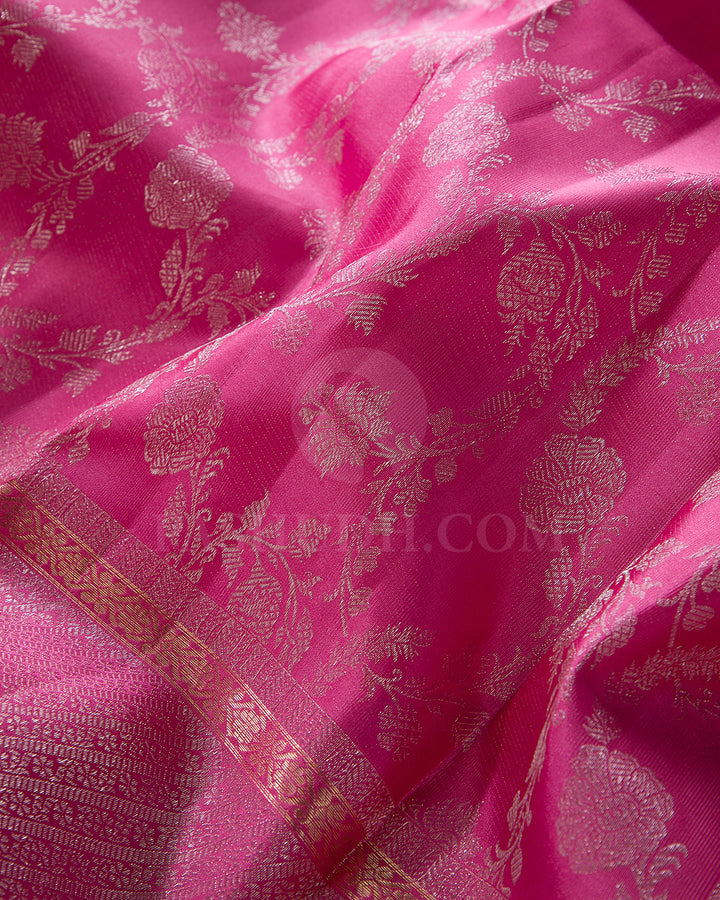 Rose Pink Kanjivaram Silk Saree - DT295(A)