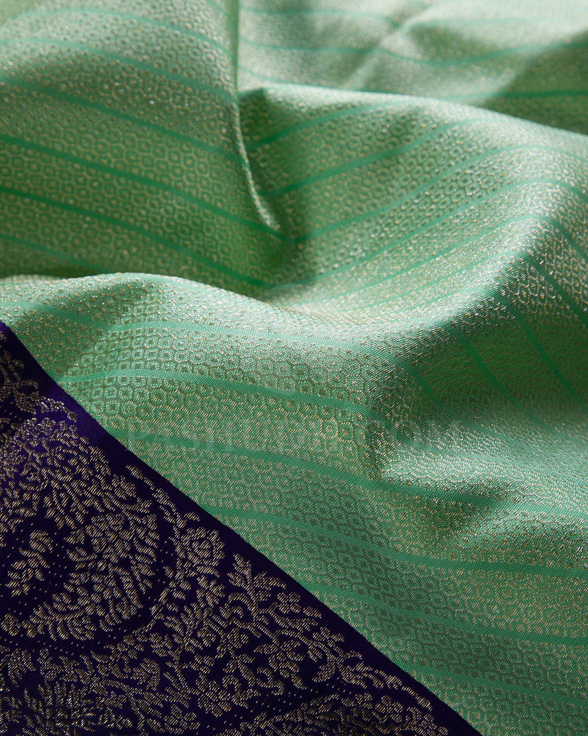 Sea Green And Royal Blue Kanjivaram Silk Saree - S1261(C)