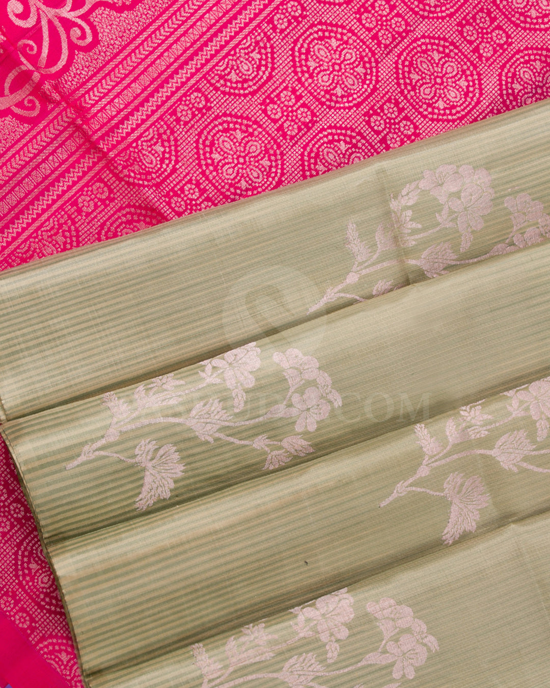 Gold And Rani Pink Soft Silk Saree - C59