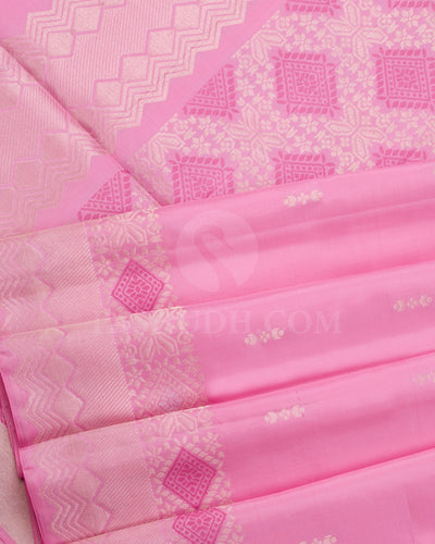 Baby Pink Soft Silk Saree - C50