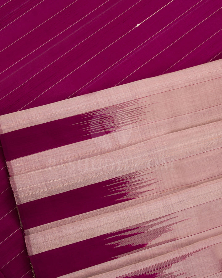 Pastel Pink And Magenta Soft Silk Saree - C61