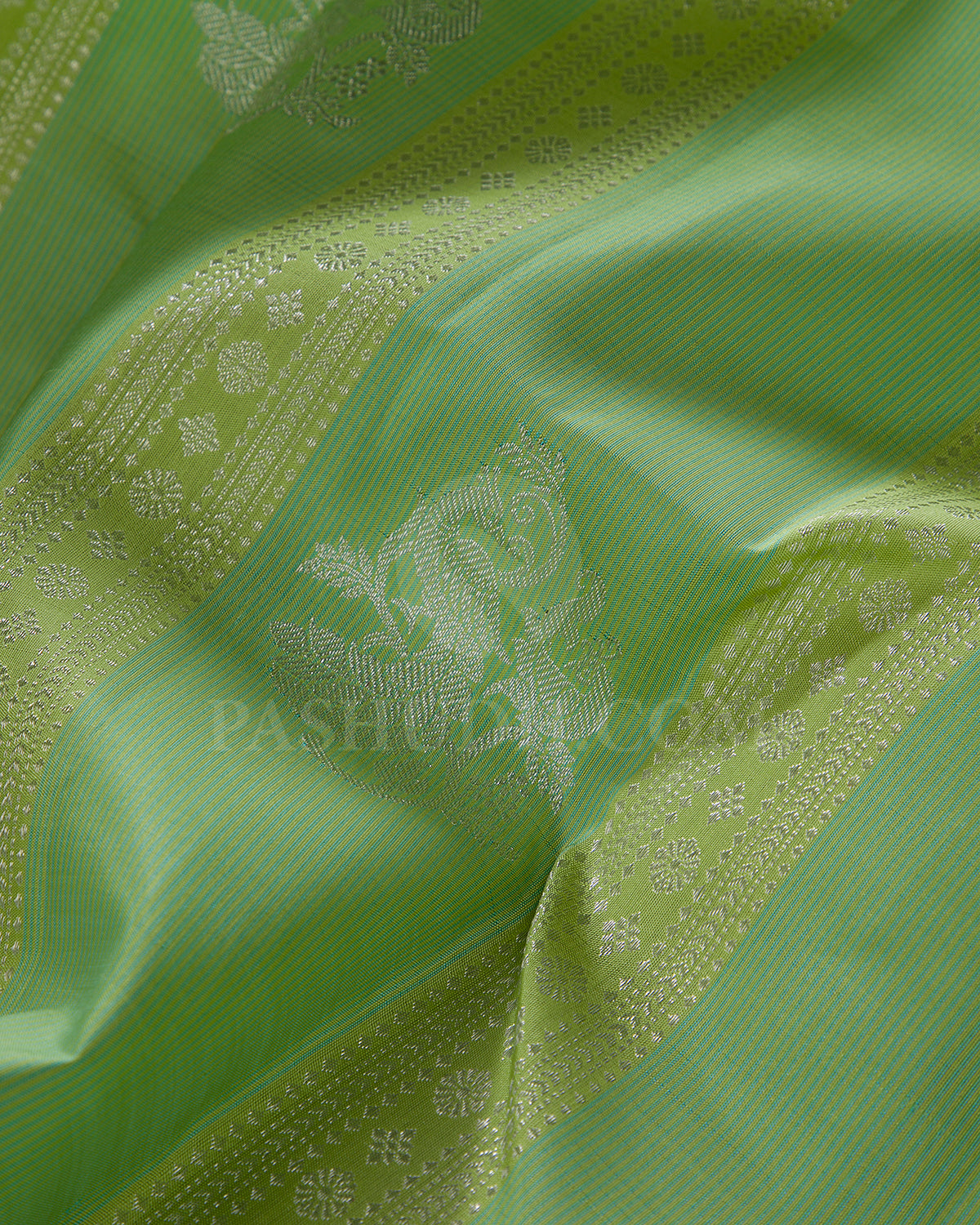 Pear Green And Grey Traditional Kanjivaram Silk Saree - SVJ46