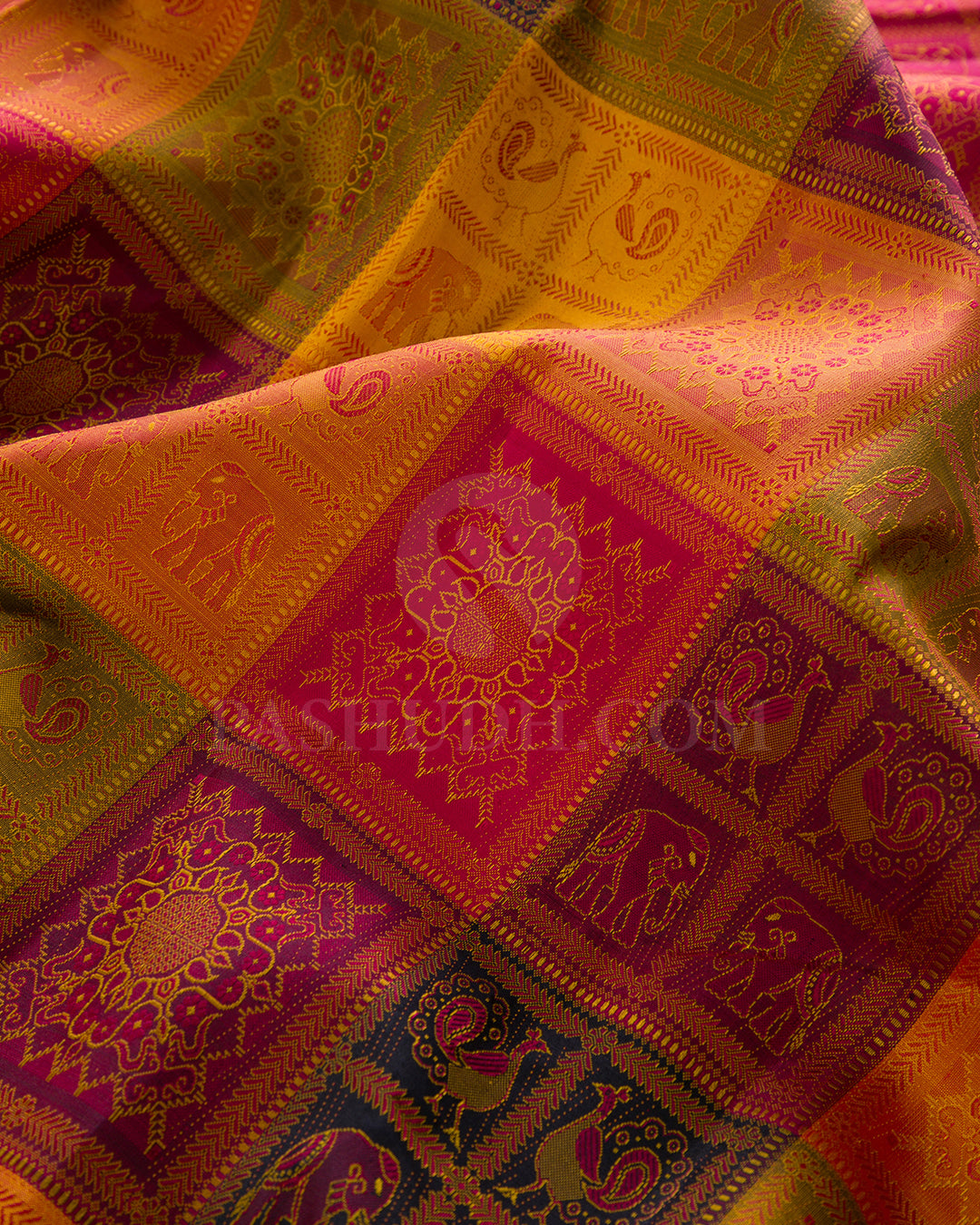 Multicolor Traditional Kanjivaram Silk Saree - SVJ48