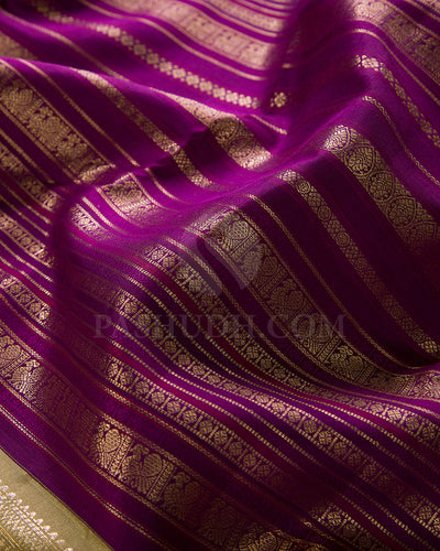 Violet And Beige Kanjivaram Silk Saree - S1203(C)