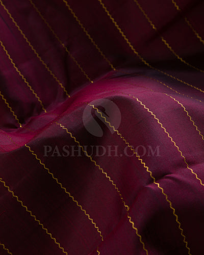 Arakku And Light Mauve Traditional Kanjivaram Silk Saree - SVJ47