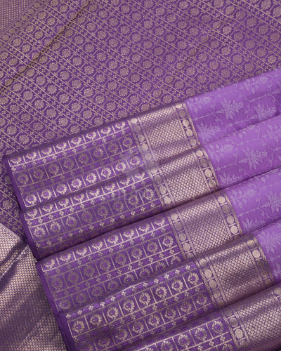 Lavender Kanjivaram Silk Saree - D439 - View 4