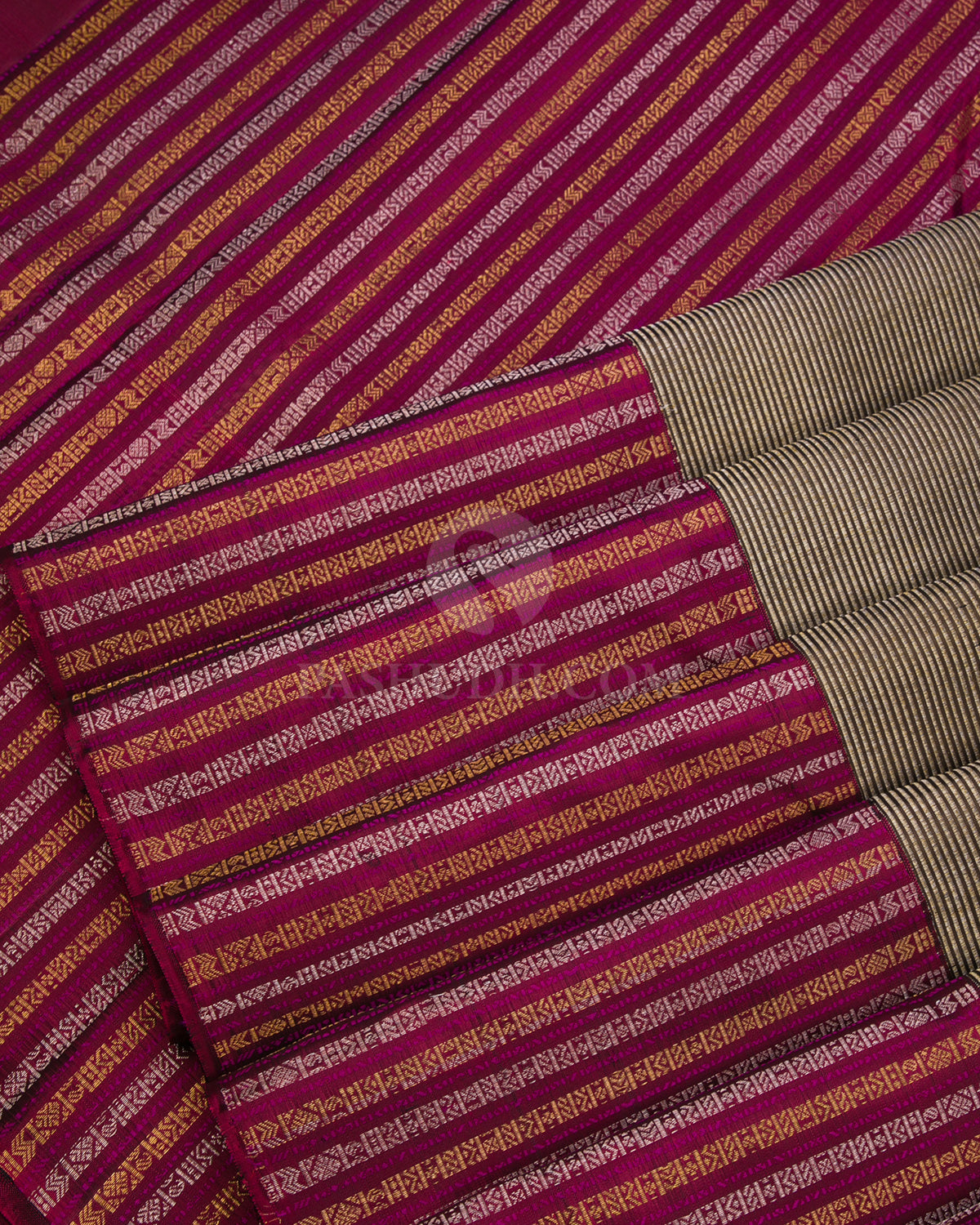 Brown & Maroon Kanjivaram Silk Saree - S863 -View 5