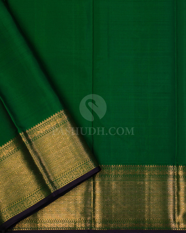 Forest Green Kanjivaram Silk Saree - DJ272(A) - View 2
