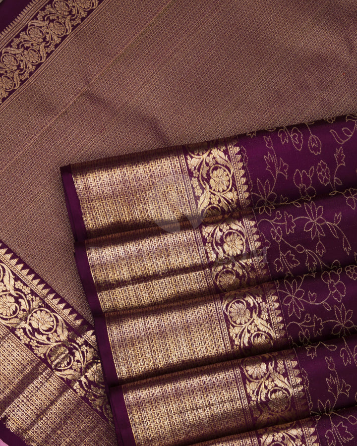 Grape Purple Kanjivaram Silk Saree - DJ190 - View 4