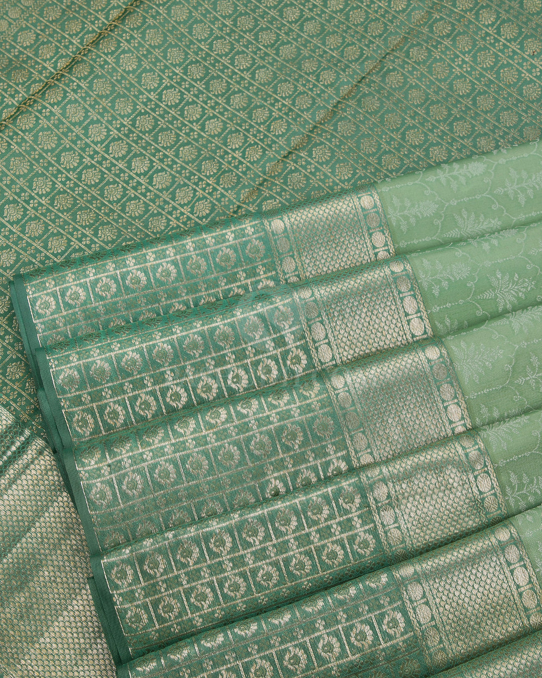 Olive Green Kanjivaram Silk Saree - D458