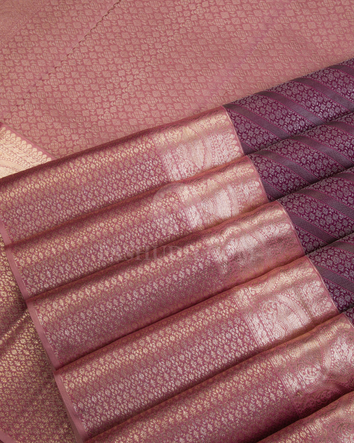 Violet and Pink Kanjivaram Silk Saree - DT220