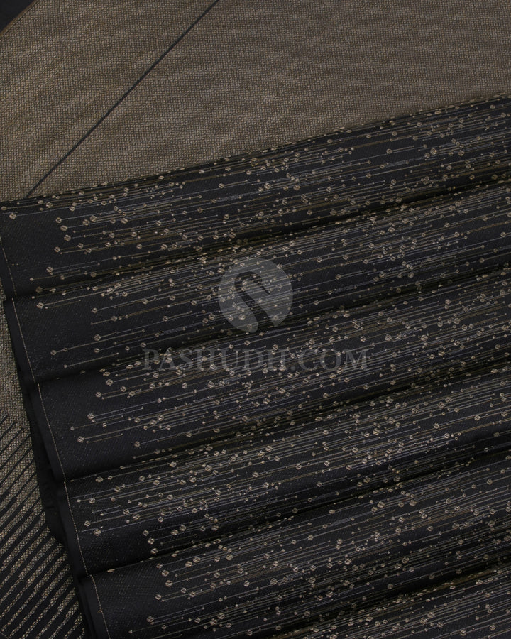 Black Kanjivaram Silk Saree - DJ305(B) - View 3