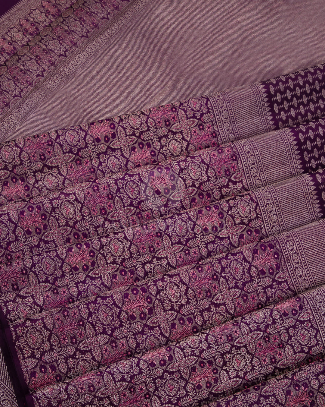 Dark Violet Pure Zari Kanjivaram Silk Saree - S798 - View 5