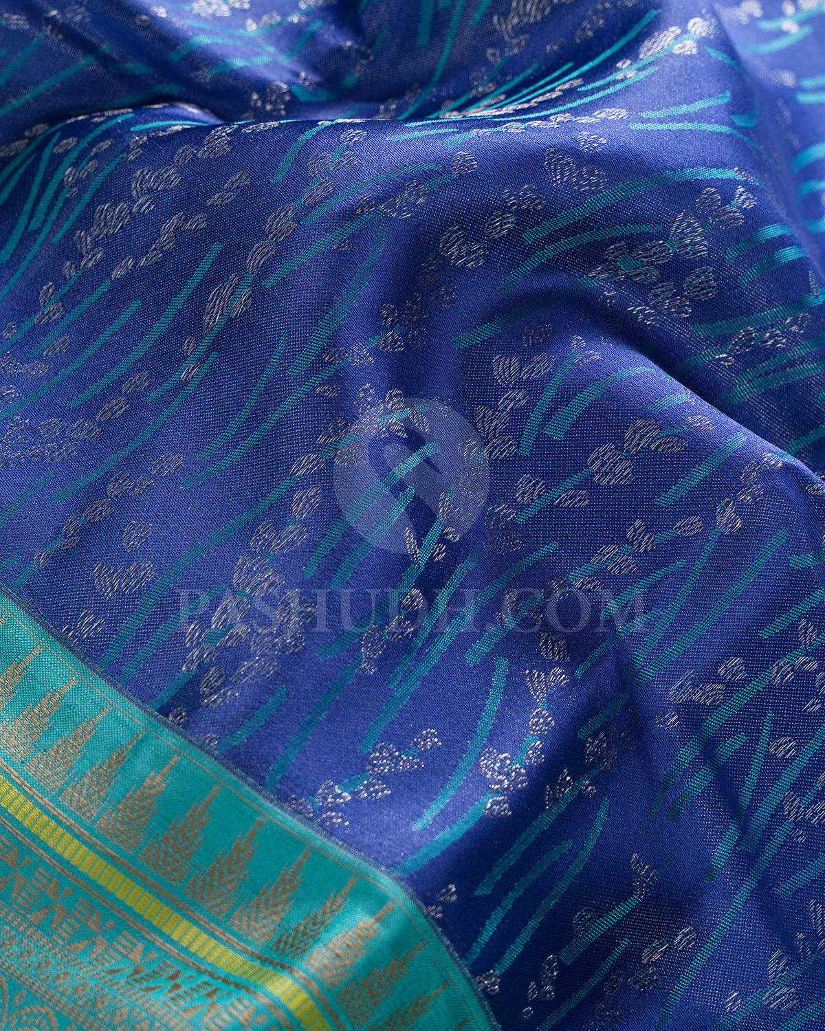 Violet Blue And Sky Blue Shimmer Kanjivaram Silk Saree - D603(A)