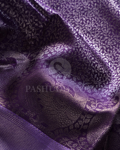 Violet And Lavender Kanjivaram Silk Saree - D528(F)