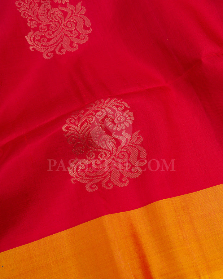 Red and Golden Yellow Soft Silk Saree - AC19