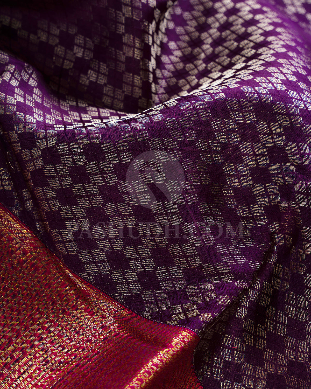 Royal Violet And Magenta Kanjivaram Silk Saree -DT305(A)