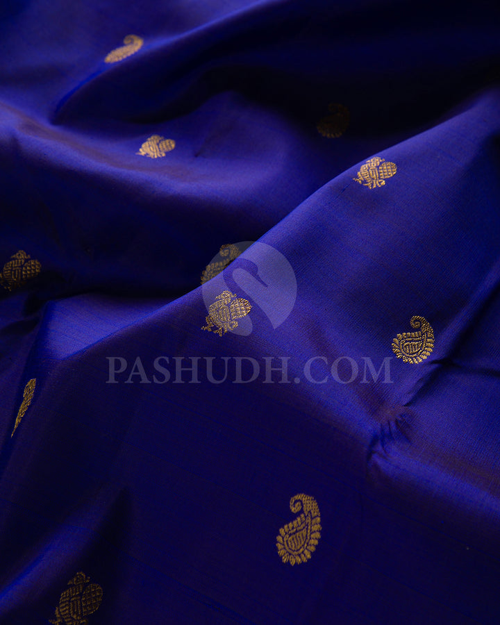 Royal Blue And Rani Pink Traditional Kanjivaram Silk Saree - SVJ82