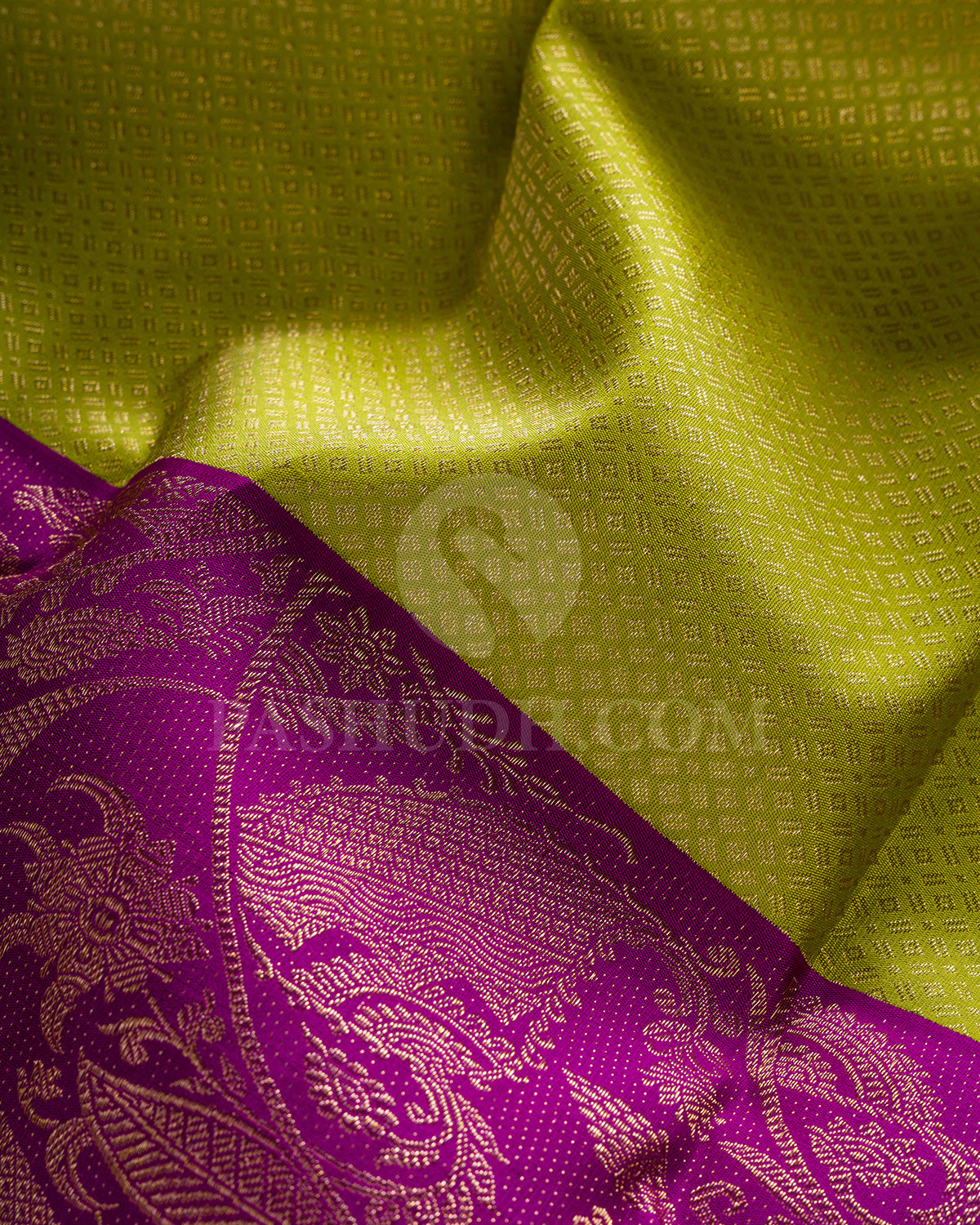 Light Green And Violet  Kanjivaram Silk Saree - S1369(A)