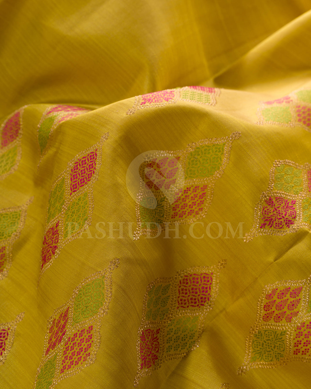 Mustard Yellow Kanjivaram Silk Saree - S1394(A)