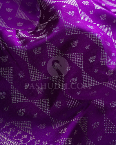 Violet And Lavender Kanjivaram Silk Saree - DT298(B)