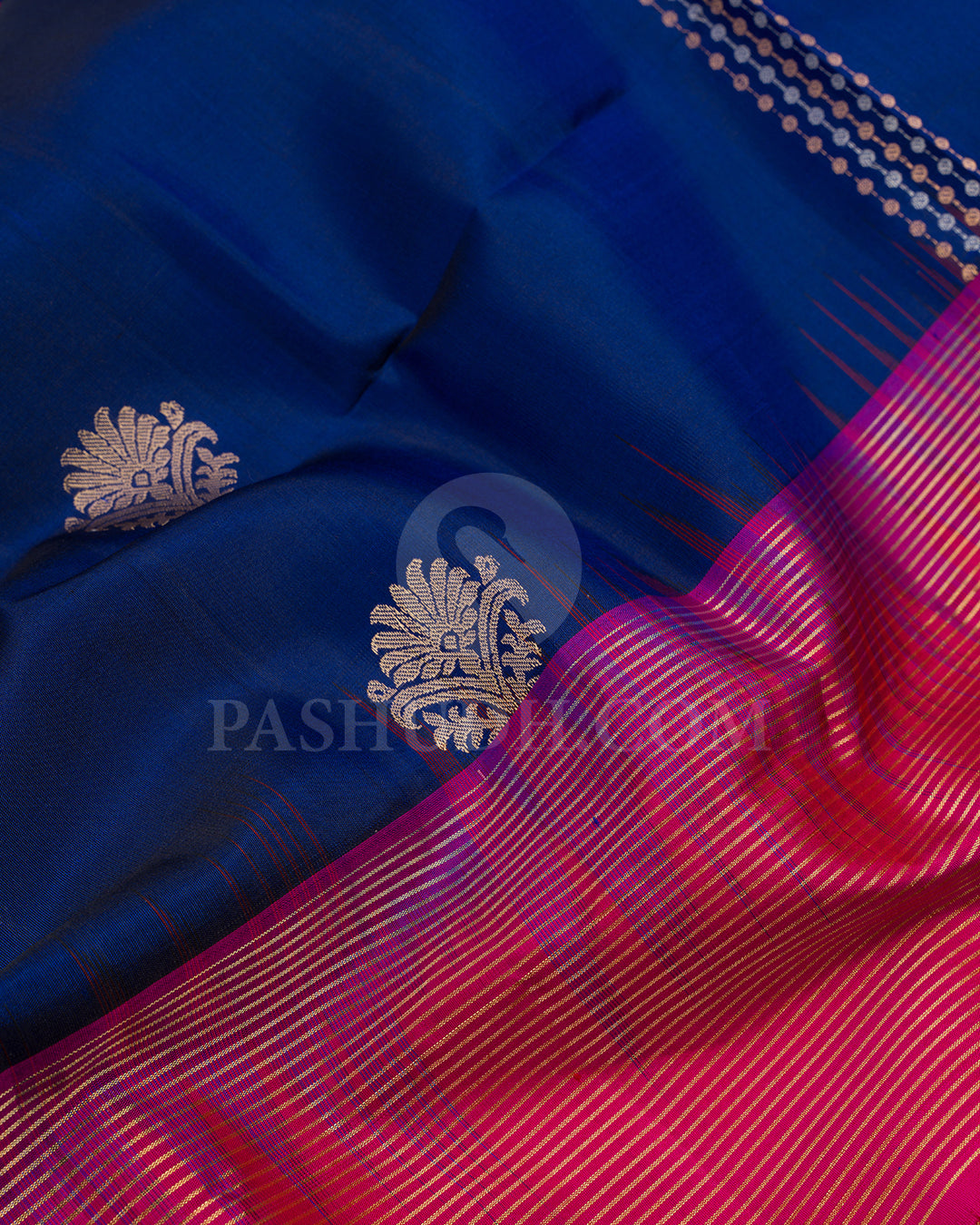 Royal Blue and Rani Pink Soft Silk Saree - AC103