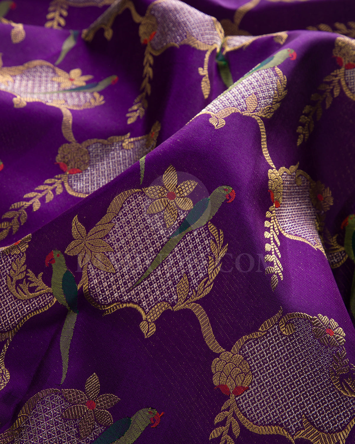 Violet Pure Zari Kanjivaram Silk Saree - P164(A)