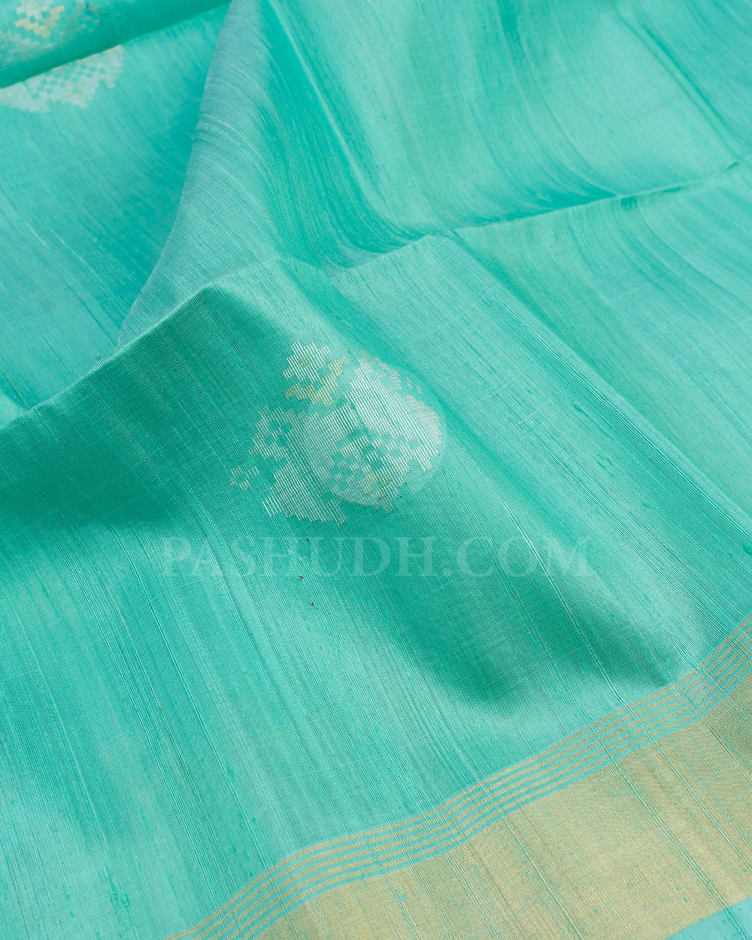 Sky Blue and Lavender Dupion Soft Silk Saree - AC22