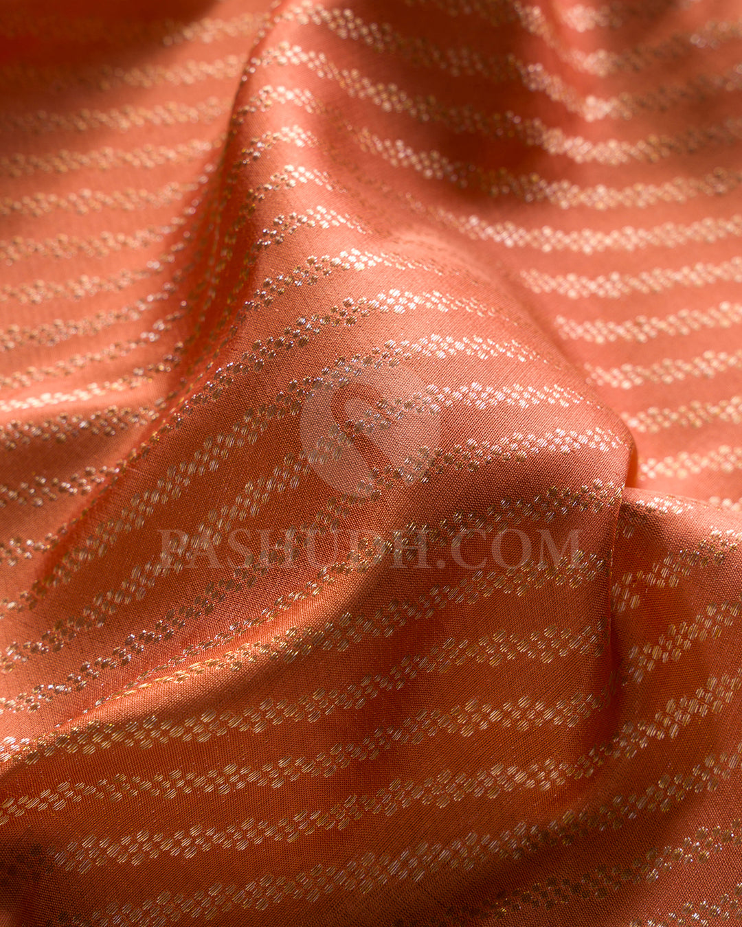 Peach And Light Green Kanjivaram Silk Saree - S1423(A)