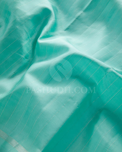 Cyan And Lavender Traditional Kanjivaram Silk Saree - SVJ87