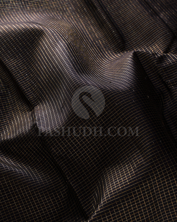 Black and Khaki Kanjivaram Silk Saree - S1056(B)