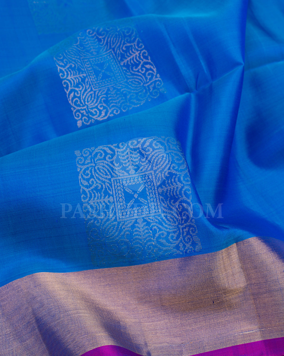 Cobalt Blue and Rani Pink Soft Silk Saree - AC93