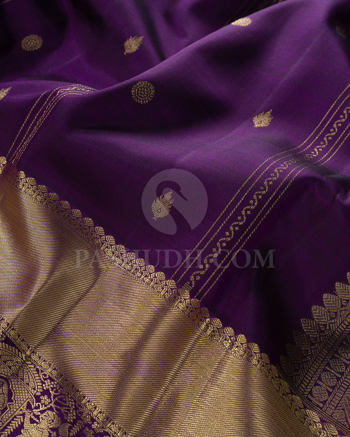 Violet Kanjivaram Silk Saree - BKF26