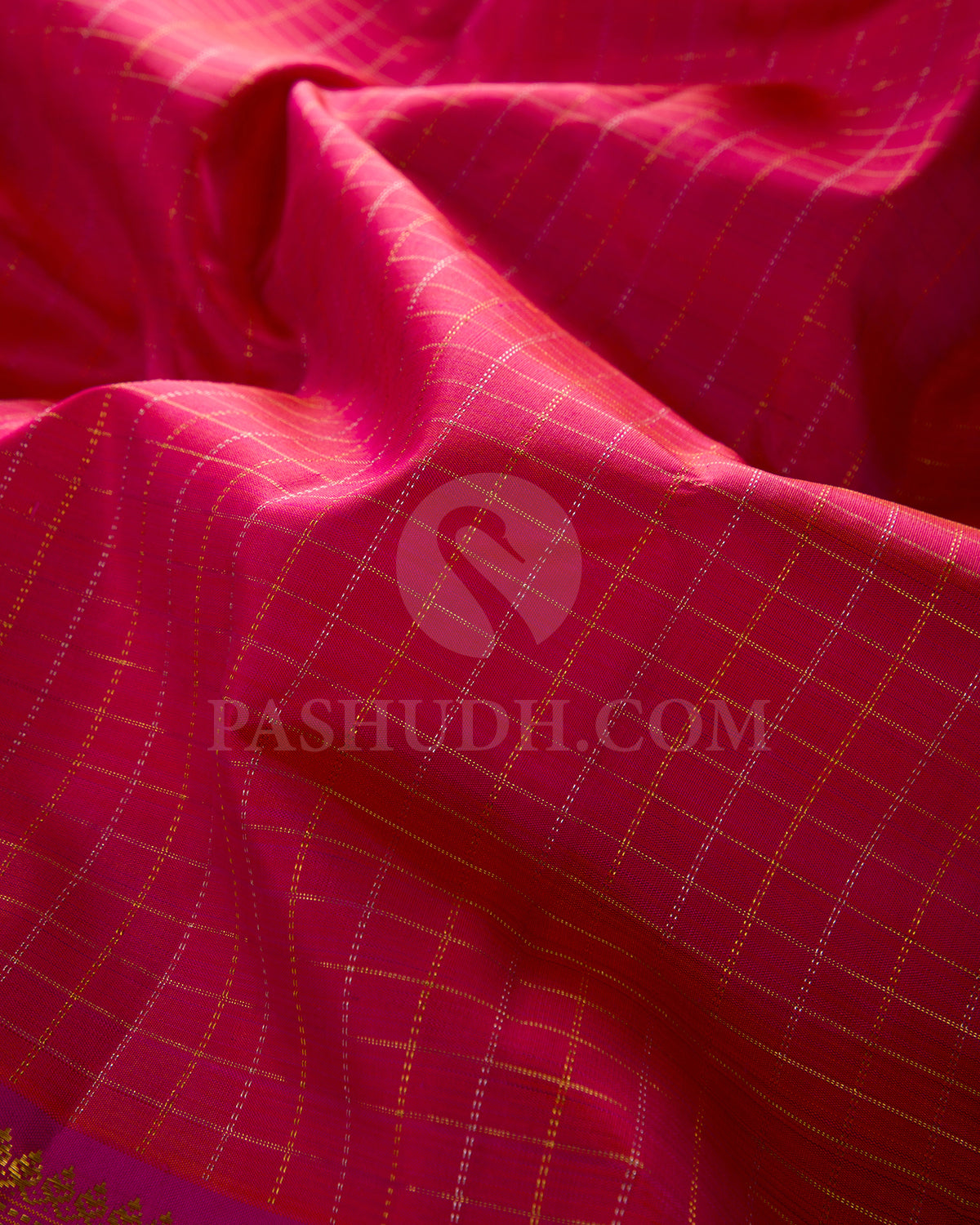 Dual Shaded Rani Pink Traditonal Kanjivaram Silk Saree - SVJ85