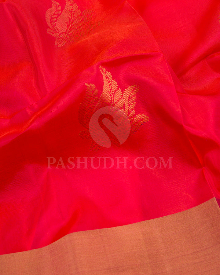 Bright Red and Blue Green Soft Silk Saree - AC24