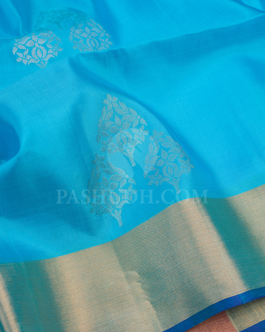 Light Blue and Violet Soft Silk Saree - AC38
