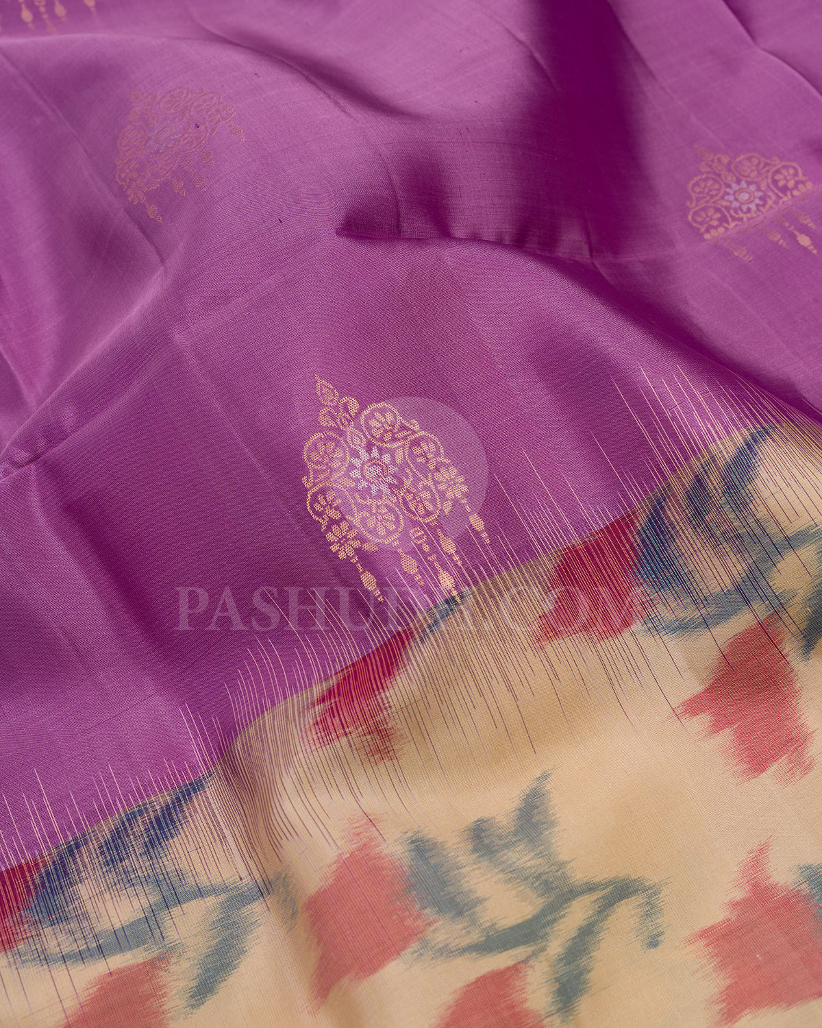 Lavender and Beige Soft Silk Saree - AC85