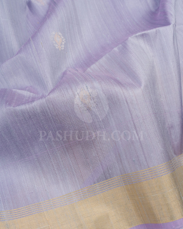 Lilac and Mint Blue Dupion Soft Silk Saree - AC48